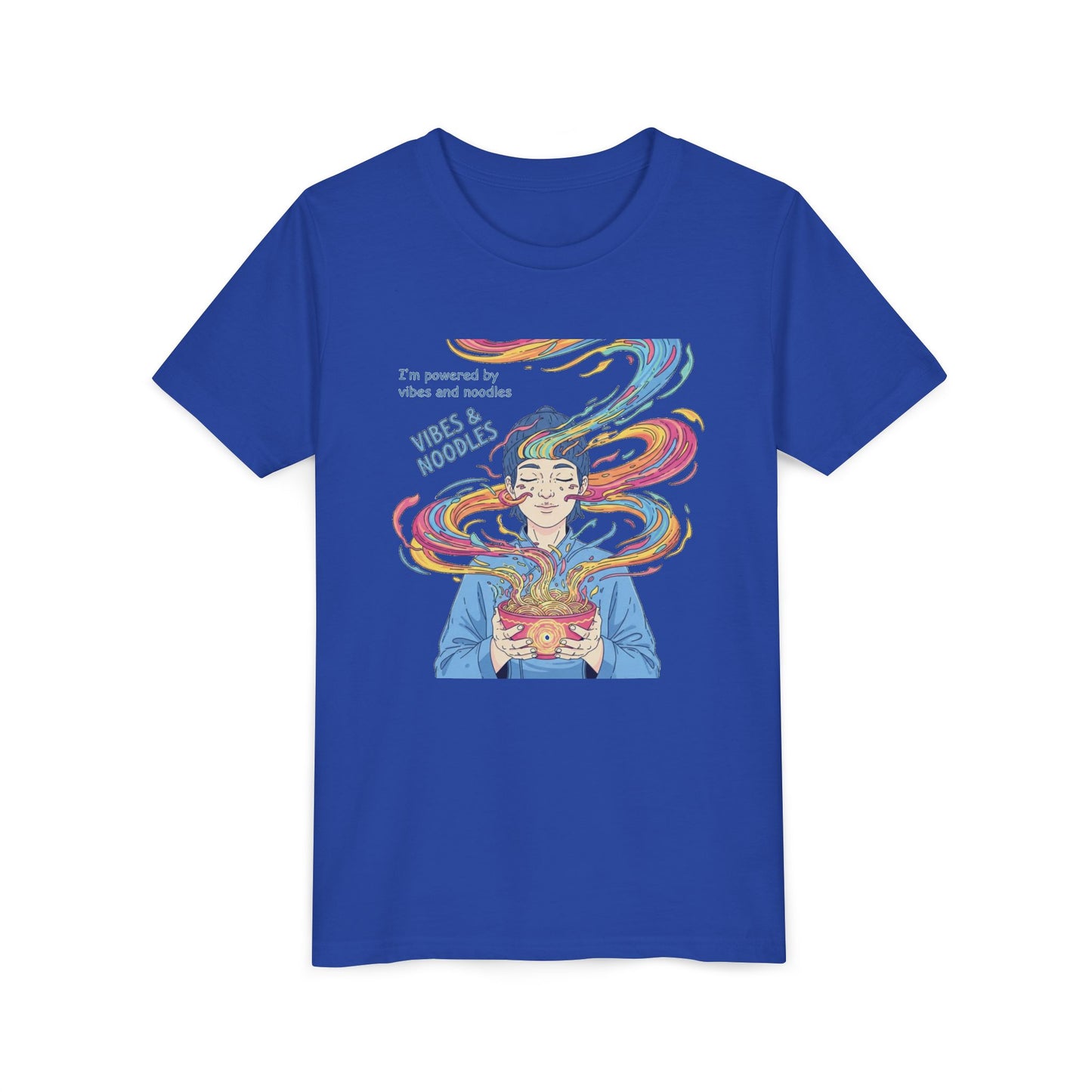 Vibes & Noodles Youth Tee, Cute Kid's T-Shirt, Fun Graphic Tee, Colorful Short Sleeve Shirt, Gift for Kids, Summer Outfit