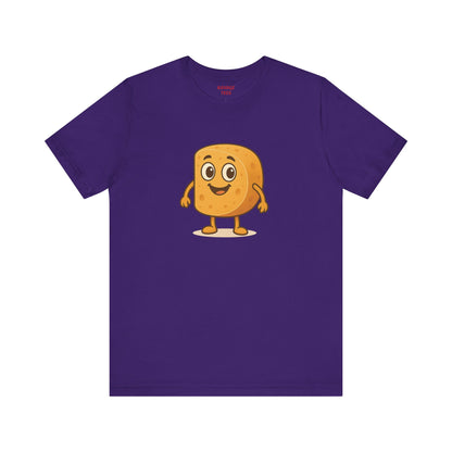 Happy Cheesy Square Character T-Shirt | Cute Cartoon Cheese Tee