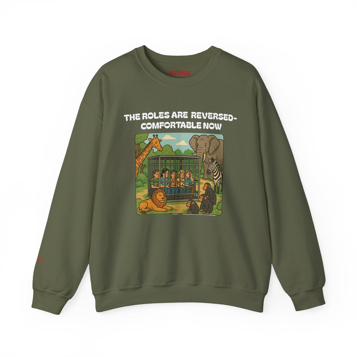 Reversal of Roles-Fun Animal Crewneck Sweatshirt, Unisex Sweatshirt