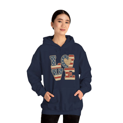 Unisex Hooded Sweatshirt with 'LOVE' Design - Cozy Gift for Friends, Valentine's Day, Casual Wear, Relaxation, Everyday Use
