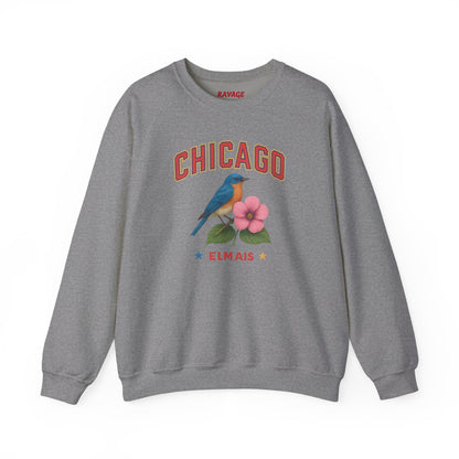 RAVAGE CHICAGO - City Vibe Sweatshirt | Unisex Cardinal Crewneck, Cozy Fall Fashion, Casual Wear, Bird Lover Gift Idea