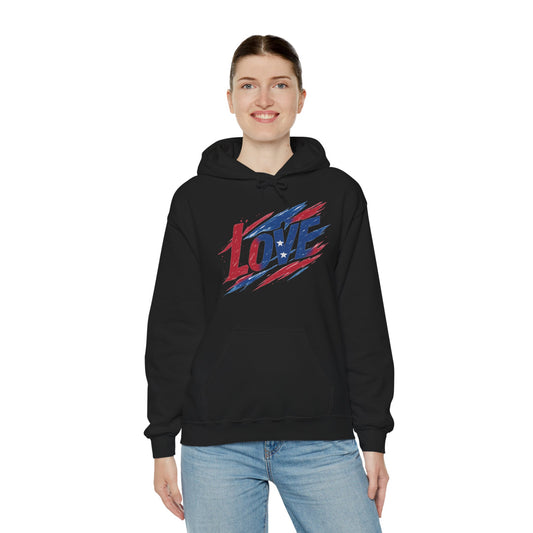 Unisex Hooded Sweatshirt with 'LOVE' Design - Cozy Gift for Friends, Valentine's Day, Casual Wear, Relaxation, Everyday Use