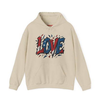 Unisex Hooded Sweatshirt with 'LOVE' Design - Cozy Gift for Friends, Valentine's Day, Casual Wear, Relaxation, Everyday Use