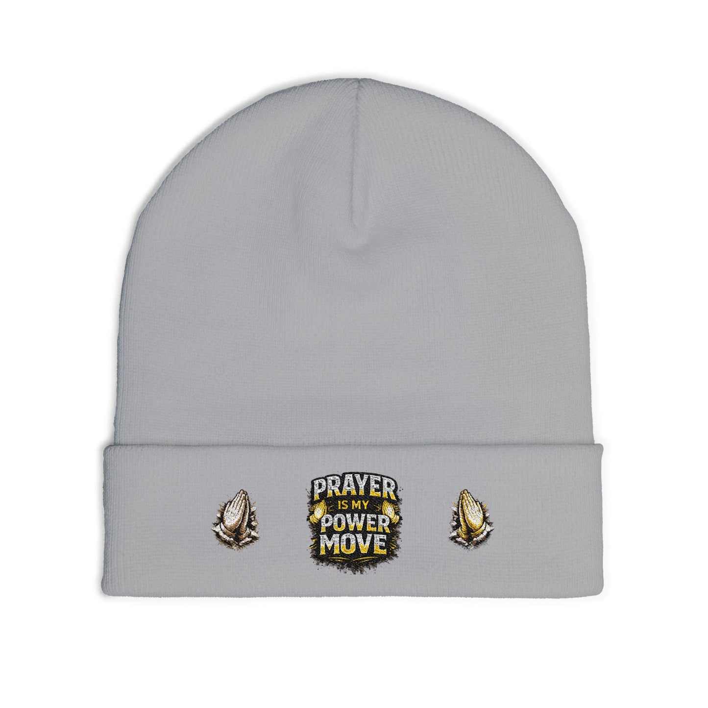 Prayer Is My Power Move Beanie — Knit Embroidered Winter Hat