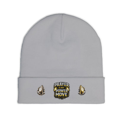 Prayer Is My Power Move Beanie — Knit Embroidered Winter Hat