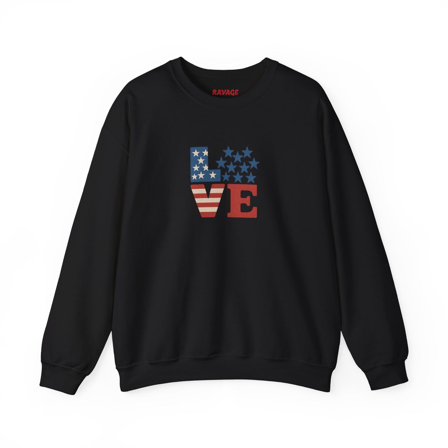 Patriotic Love Sweatshirt | Unisex Crewneck, Cozy Top for Celebrations, Gifts, Independence Day, Casual Style, Everyday Comfort