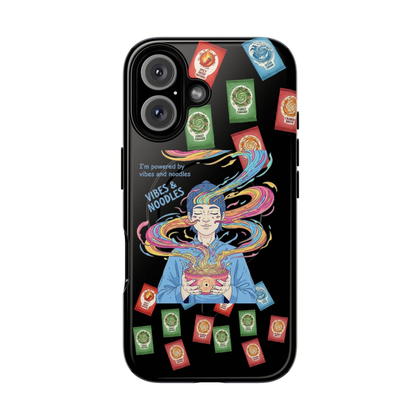 Noodle Lover Phone Case: Vibrant Cute Foodie Magnetic Anime Style