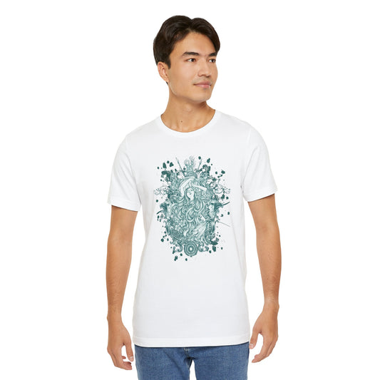 “Whispers of the Cosmic Muse” Artistic Unisex Tee, Casual Wear for Art Lovers, Graphic T-Shirt for Festivals, Gift for Creatives, Trendy Streetwear Shirt