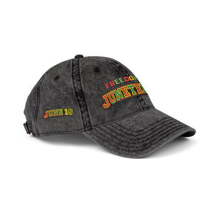 Vintage Embroidered Juneteenth — Freedom Day Cap
