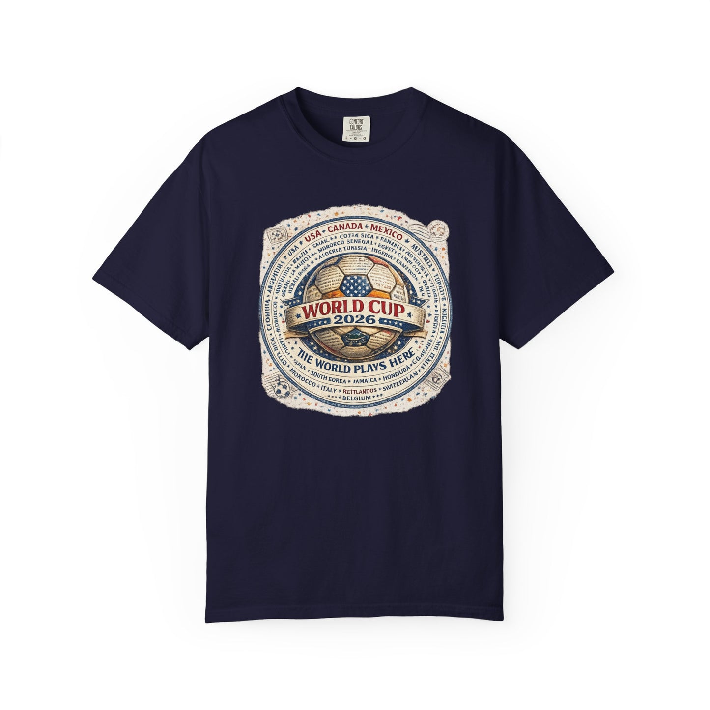 World Cup 2026 Vintage Soccer T-Shirt — USA Canada Mexico Tournament Tee