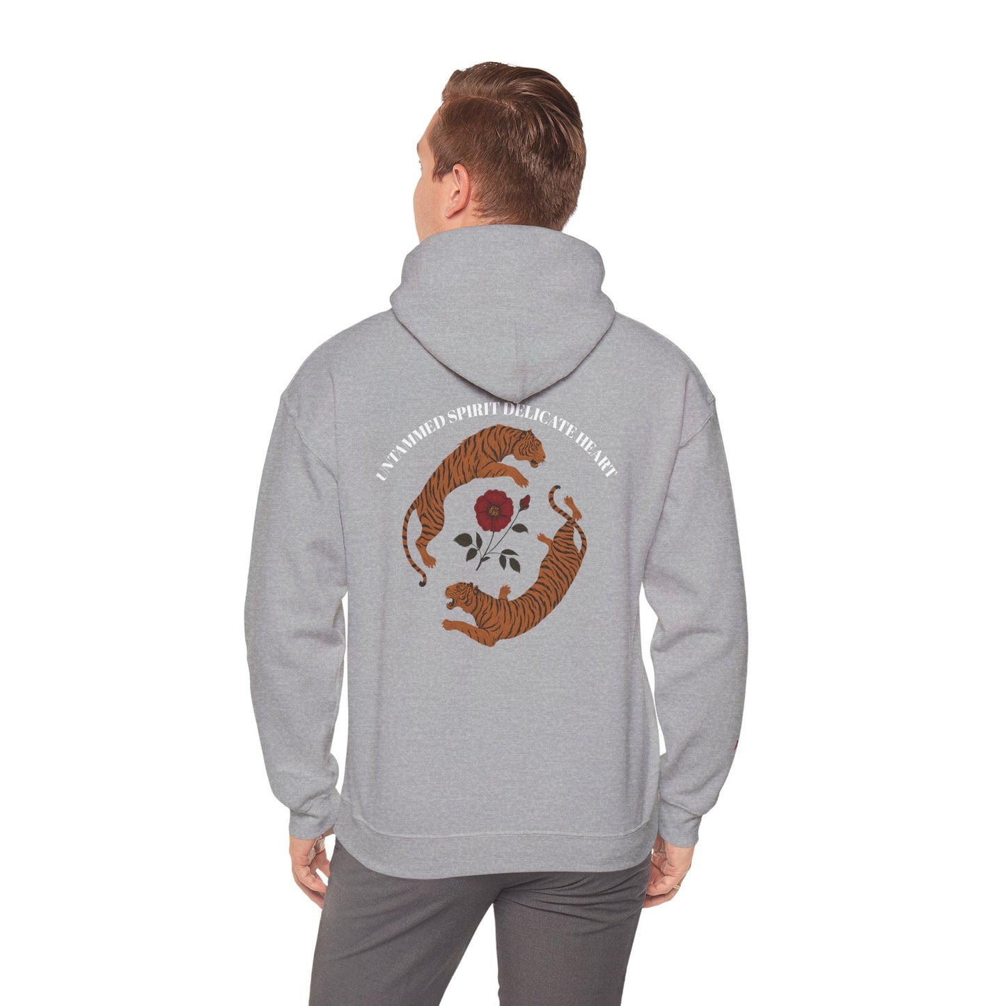 Black Tiger & Rose Graphic Hoodie