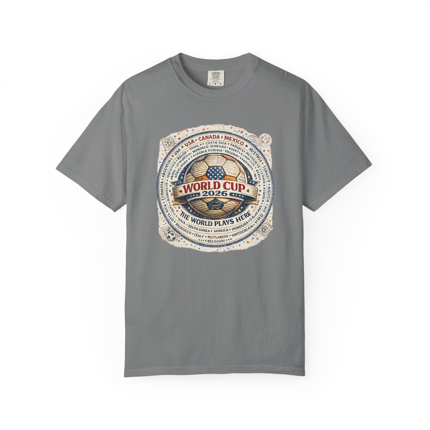 World Cup 2026 Vintage Soccer T-Shirt — USA Canada Mexico Tournament Tee
