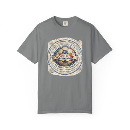 World Cup 2026 Vintage Soccer T-Shirt — USA Canada Mexico Tournament Tee