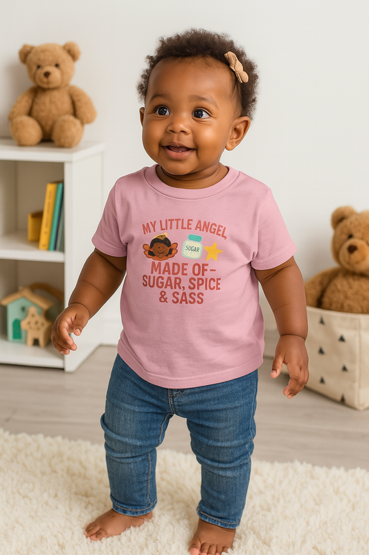 Cute Infant Tee: My Little Angel, Baby Clothing, Toddler Gift, Baby Shower Present, Kids Apparel, Sugar Spice & Sass