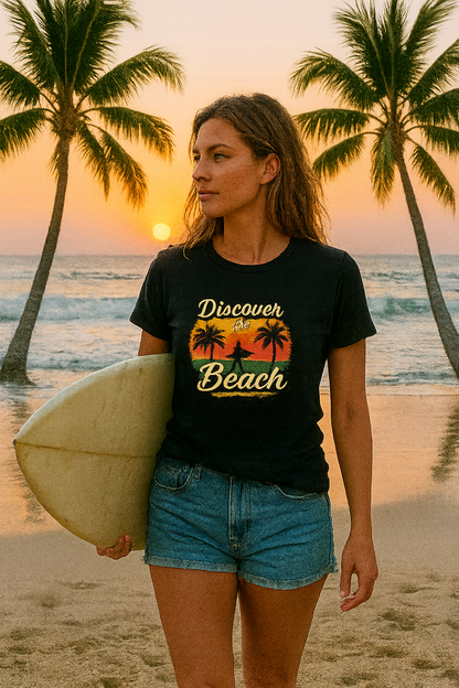 Vintage Surf Style T-Shirt – Discover the Beach