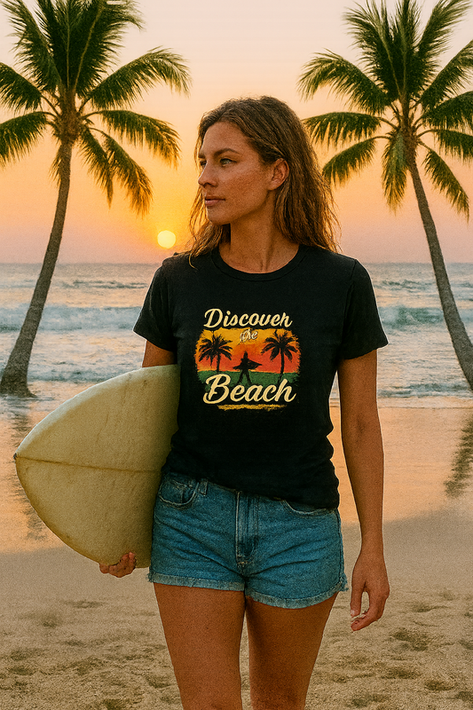Vintage Surf Style T-Shirt – Discover the Beach