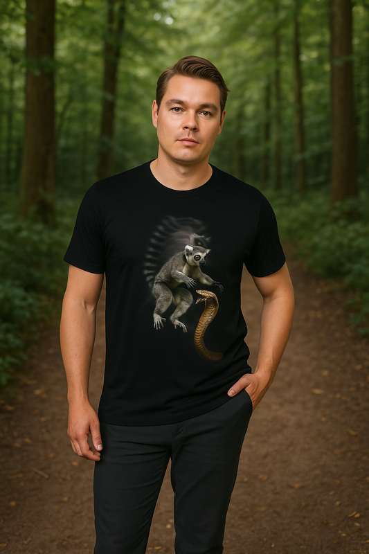 Cobra vs Mongoose Tee: Fun Graphic T-Shirt, Unisex Short Sleeve Top, Quirky Gift for Kids & Teens, Casual Everyday Wear, Birthday Party Attire