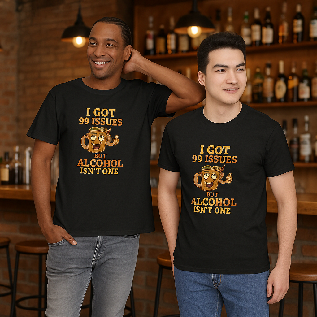 I GOT 99 ISSUES -Funny Alcohol Quote Tee, Unisex Graphic T-Shirt, Humor Shirt, Party Outfit, Gift for Beer Lovers, Casual Wear