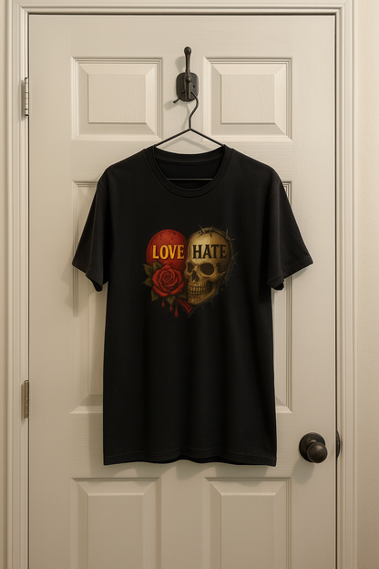 Love & Hate Skull Graphic Tee