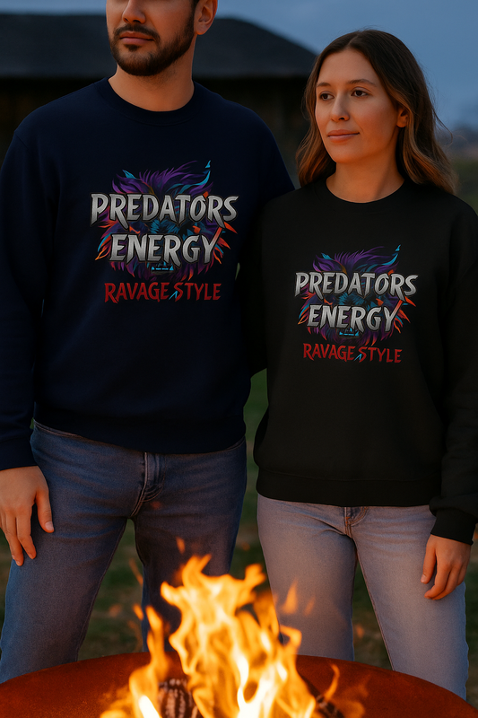 **Predators Energy Ravage Style Unisex Crewneck Sweatshirt – Bold Graphic Pullover for Gamers, Streetwear Fans & Everyday Comfort**