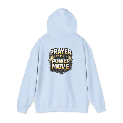 Prayer Is My Power Move Hoodie — Christian Cross Graphic Hoodie