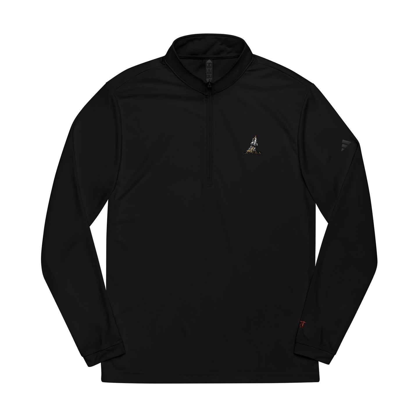 Embroidered Quarter‑Zip Pullover — White adidas® Performance Top