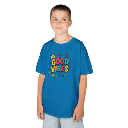 Kids Good Vibes T-Shirt – Fun Graphic Tee with Positive Message, Cool Summer Outfit, Birthday Gift for Children