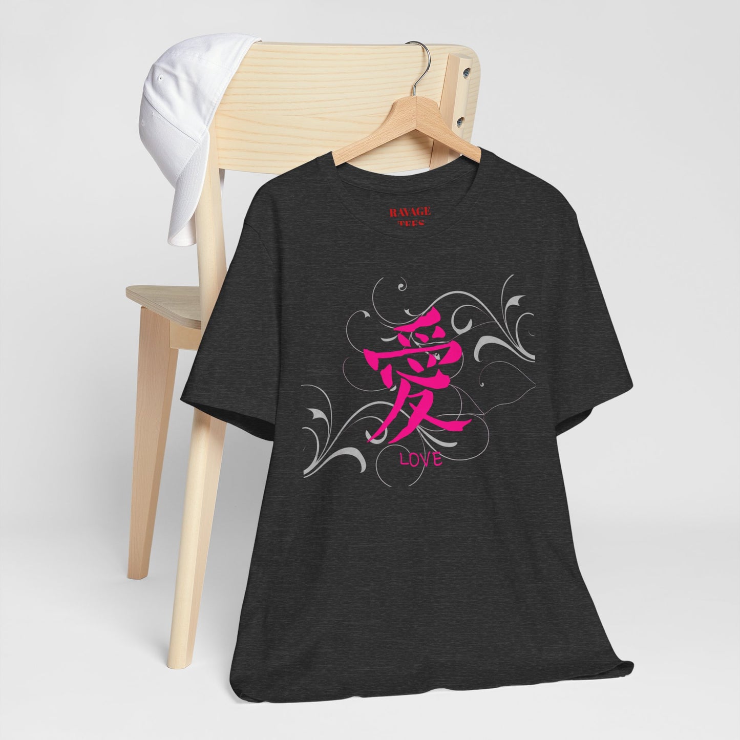 Love Kanji — Pink Asian Calligraphy Tee