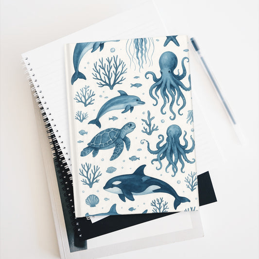 Ocean-Inspired Journal for Sea Lovers, Marine Life Diary, Eco-Friendly Note Book, Beach Themed Planner, Gift for Ocean Enthusiasts