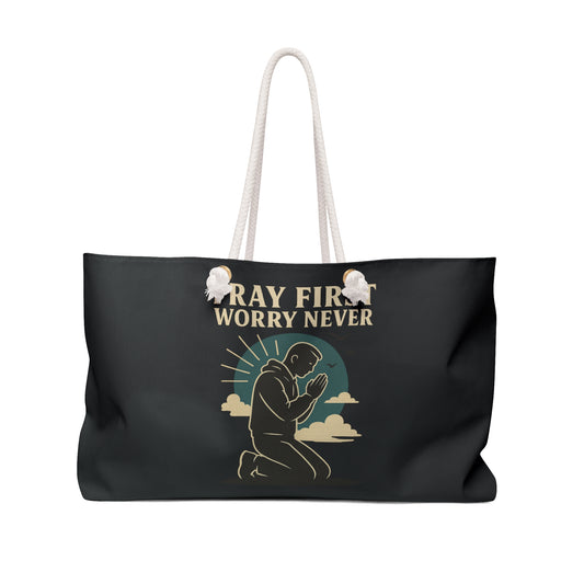 PRAY FIRST WORRY NEVER - Inspirational Weekender Bag | Pray First, Worry Never | Faith Travel Tote, Spiritual Getaway Bag, Christian Weekend Bag, Motivational [...]
