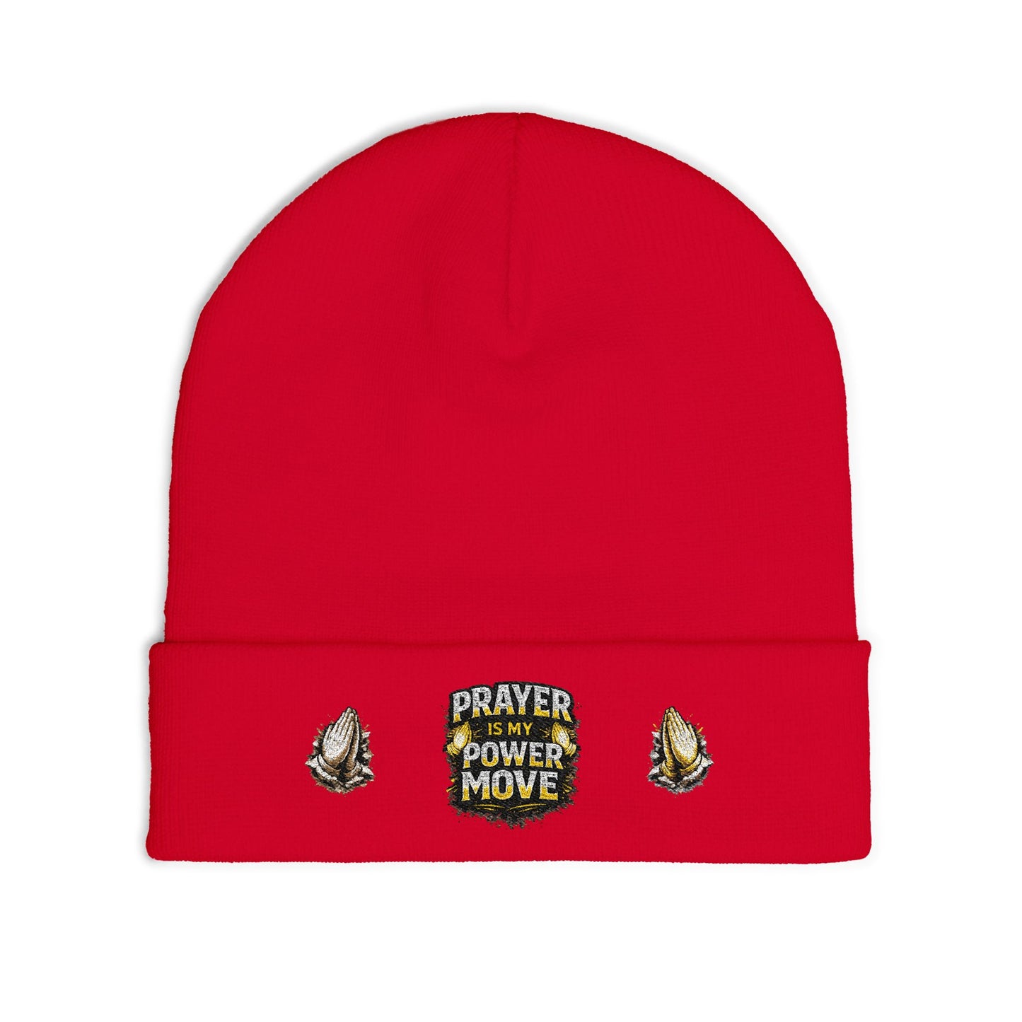 Prayer Is My Power Move Beanie — Knit Embroidered Winter Hat