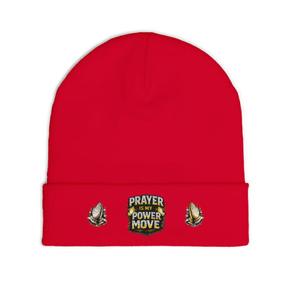 Prayer Is My Power Move Beanie — Knit Embroidered Winter Hat
