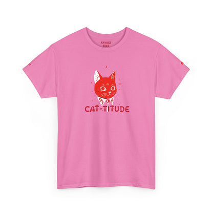 CAT-TITUDE Unisex Heavy Cotton Tee | Funny Cat Shirt