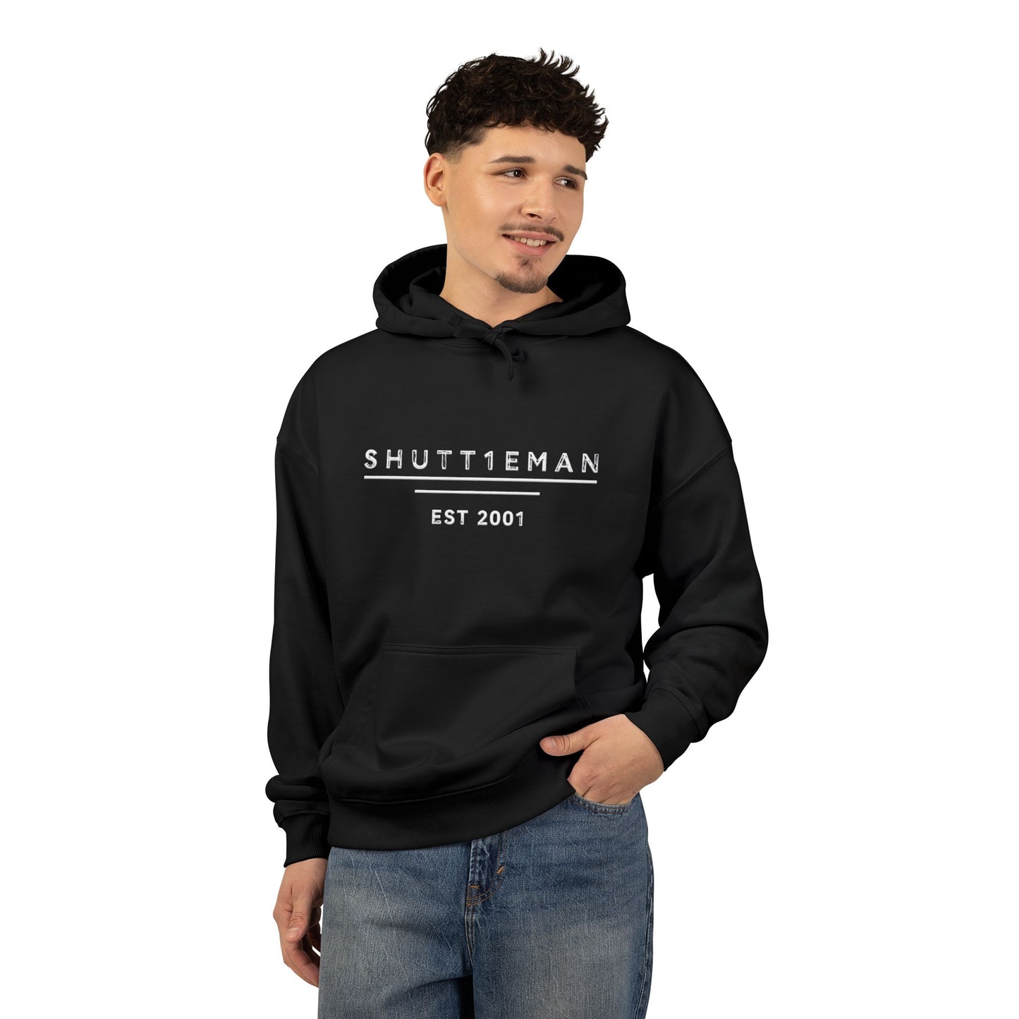 Shutt1eman EST 2001 Minimalist Logo Hoodie — Organic Relaxed Fit