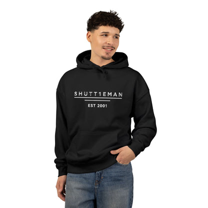 Shutt1eman EST 2001 Minimalist Logo Hoodie — Organic Relaxed Fit