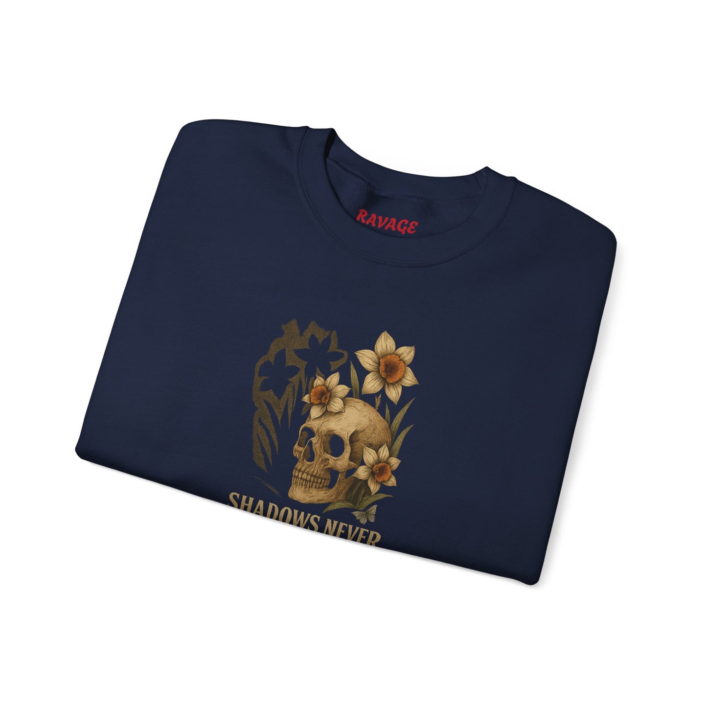 SHADOWS NEVER KILL THE FLOWERS Unisex Crewneck Sweatshirt – Heavy Blend Pullover for Casual Wear | Cozy Streetwear Gift for Her, Feminist Fashion Statement