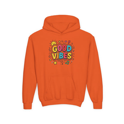 Kids Good Vibes Hoodie – Fun Graphic Sweatshirt with Positive Message, Cozy Casual Outfit, Birthday Gift for Children