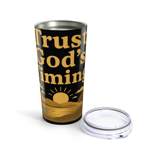Inspirational 20oz Tumbler - Trust God's Timing | Perfect Gift for Faith, Encouragement, Motivational Quotes, Home, Travel, Birthdays