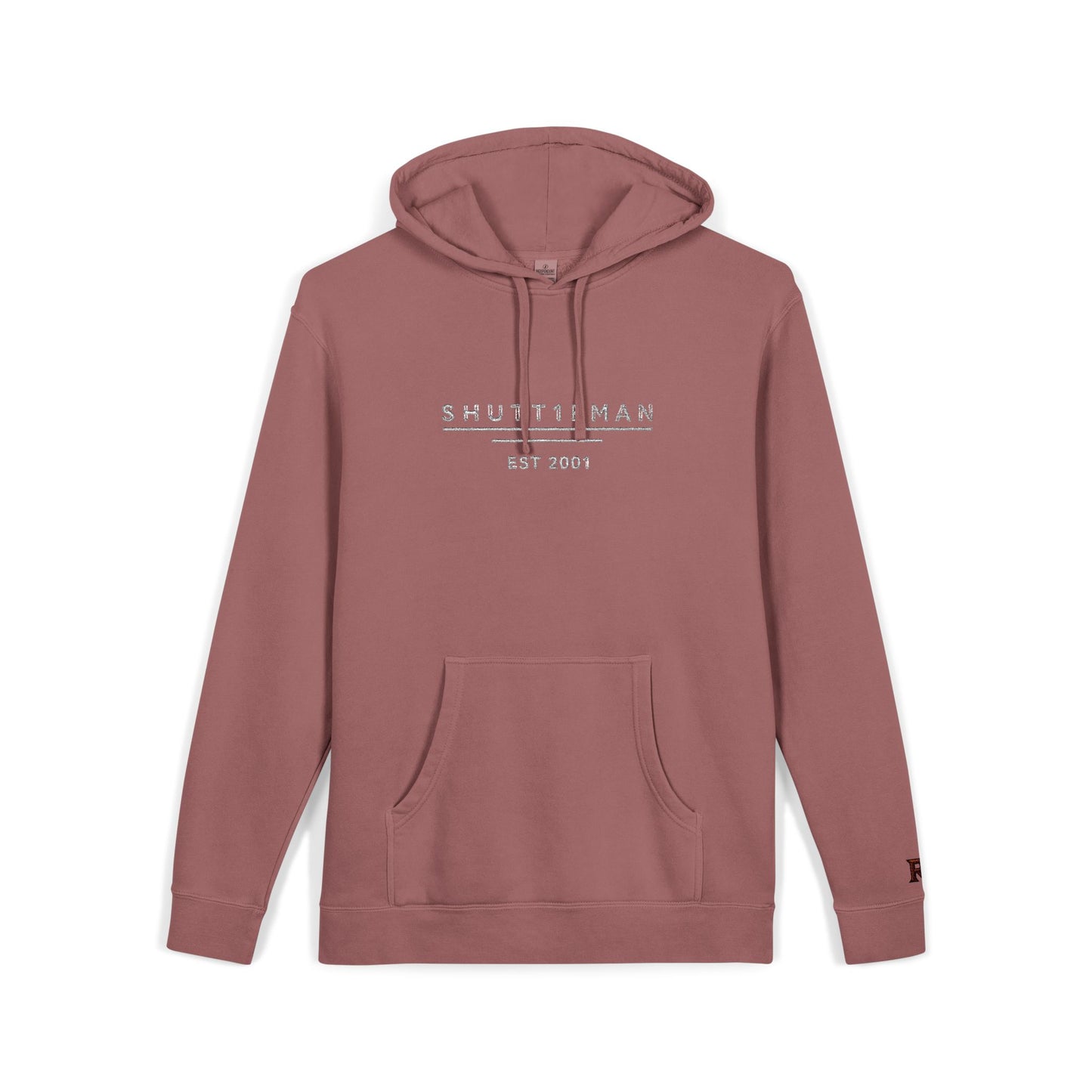 Shutt1eman Embroided Vintage Pigment Black-Dyed Hoodie