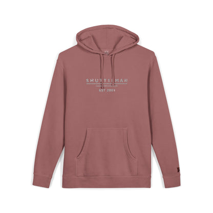 Shutt1eman Embroided Vintage Pigment Black-Dyed Hoodie