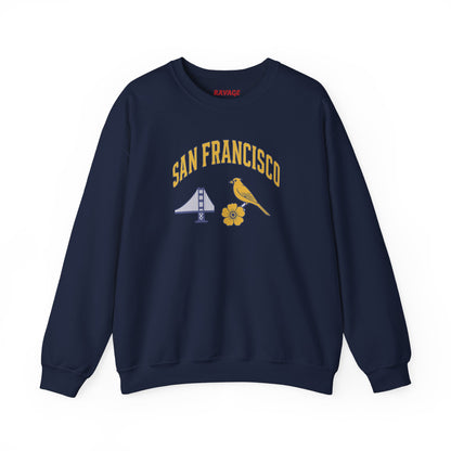 RAVAGE San Francisco - City Vibe Sweatshirt | Unisex Cardinal Crewneck, Cozy Fall Fashion, Casual Wear, Bird Lover Gift Idea
