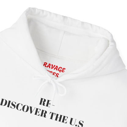 Unisex Hoodie - Rediscover the U.S. - Cozy Travel Apparel for Adventurers, Perfect for Gifts, Casual Wear, Explore America, Travel Memories