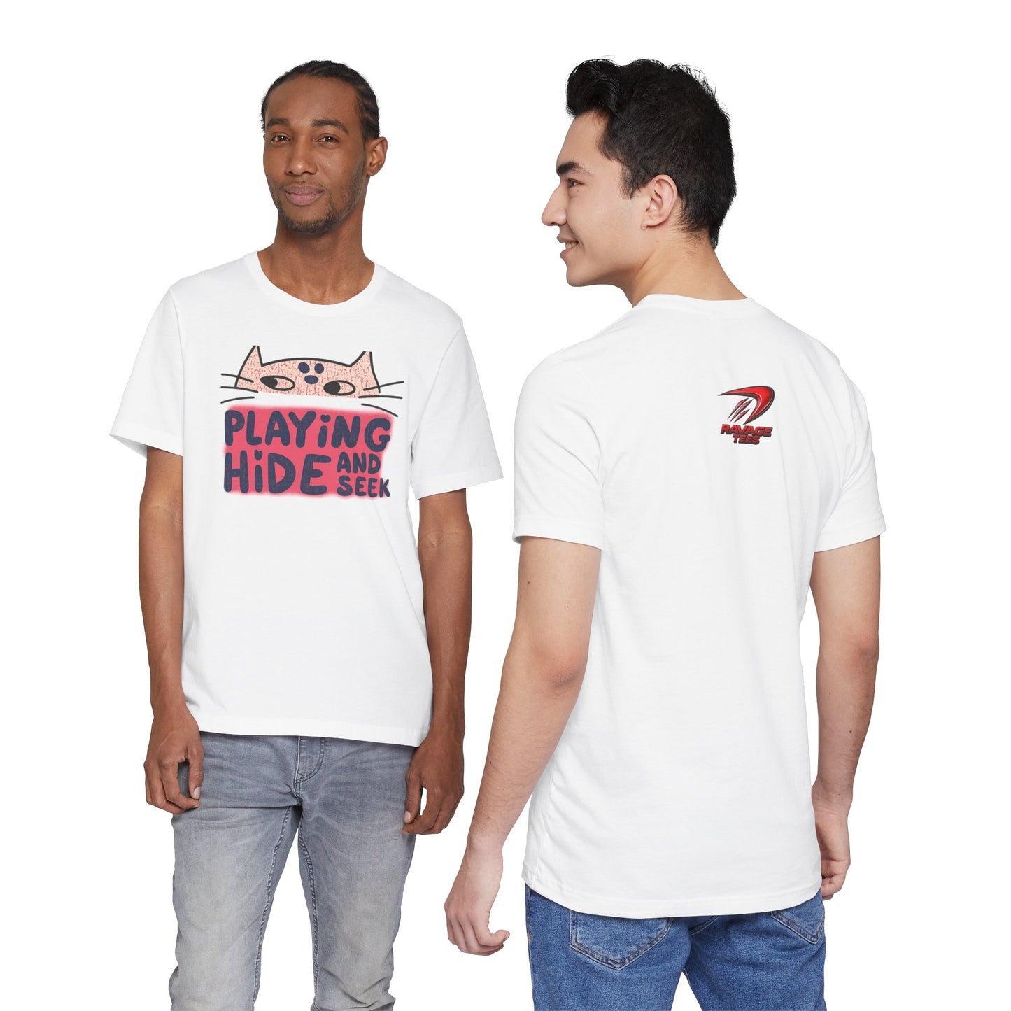 Playing Hide and Seek Cat T-Shirt — Cute Graphic Tee for Cat Lovers