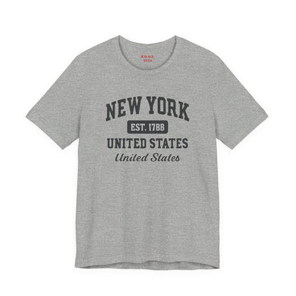New York Vintage College T-Shirt – 'New York Est. 1788' Graphic Tee