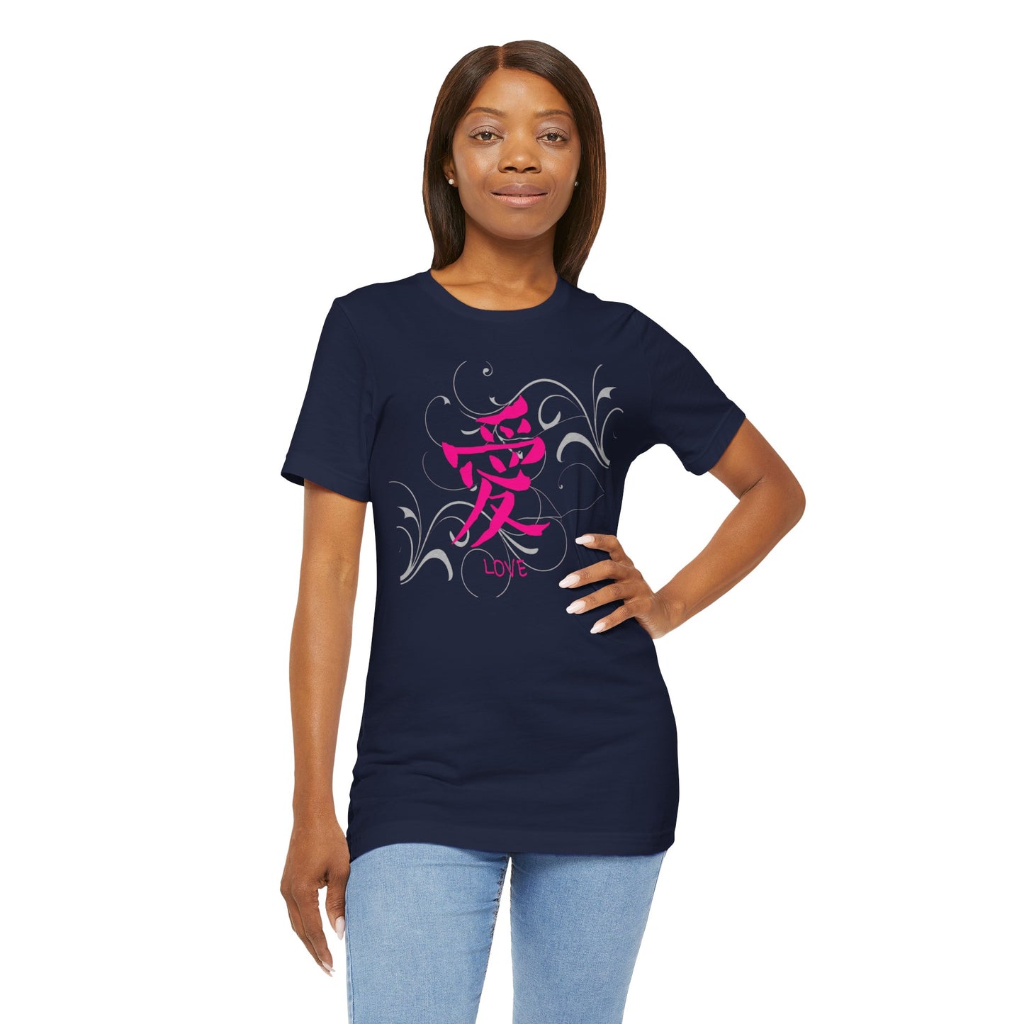Love Kanji — Pink Asian Calligraphy Tee