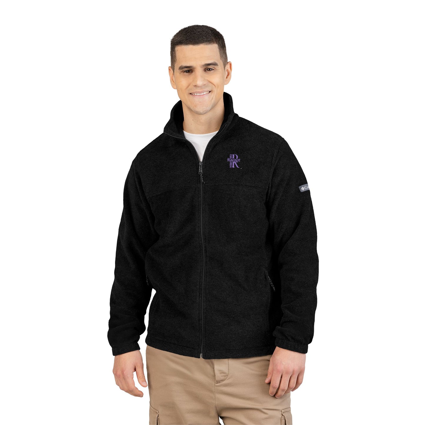 Ravage Charcoal Fleece Jacket — Purple Embroidered Logo