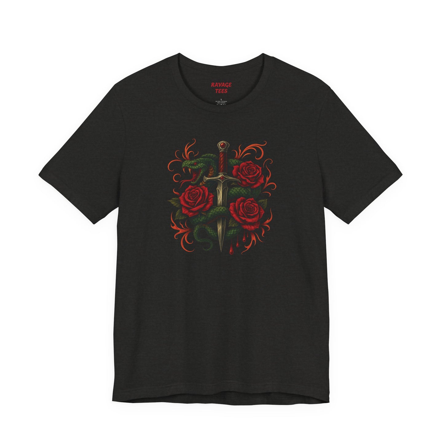 Edgy Rose Design Vintage Tee