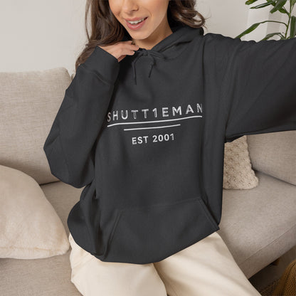 Shutt1eman Est. 2001 Hoodie — Minimal Vintage Logo Pullover