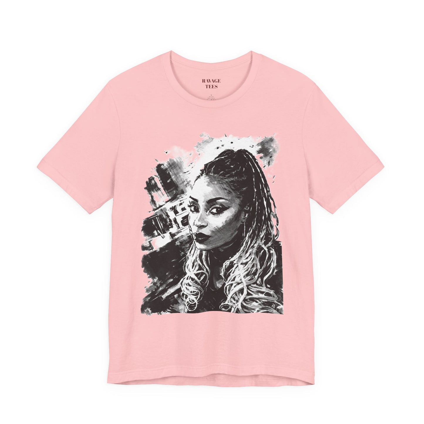 Personalize Black & White Ink Print T-Shirt