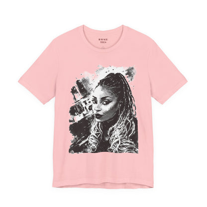 Personalize Black & White Ink Print T-Shirt